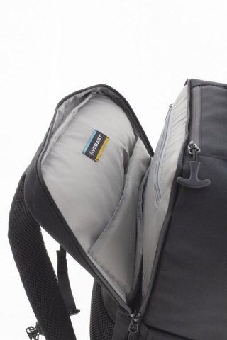 Rucsac avion 40x30x20/25 cm extensibil Vogart Defender, bagaj de mână Wizz Air/Ryanair, poliester, 24/30L, negru - Img 5