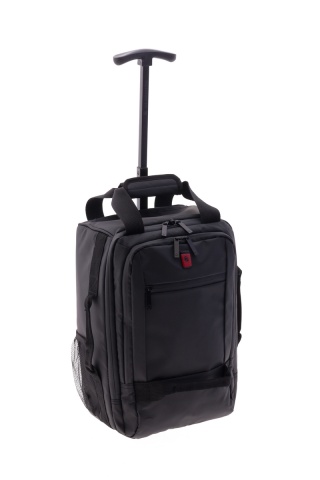 Rucsac cu role 40x25x20 cm, Wizz Air/Ryanair, PVC impermeabil, Gladiator Polar, MG 3958, 14", Negru - Img 7