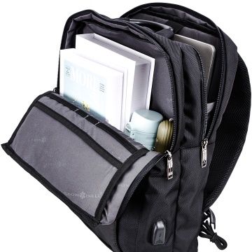 Rucsac laptop 15.6", Wizz Air/Ryanair, Snowball, SW22107, poliester 1680D, port USB, negru - Img 11