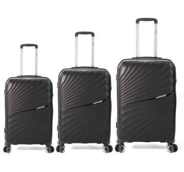 Set 3 trolere Benzi BZ 5755, polipropilena, cifru TSA, 4 roti duble, negru