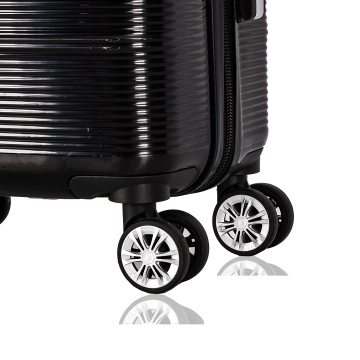 Set 3 trolere Lee Cooper LC32203, policarbonat, 4 roti duble, cifru, negru - Img 5