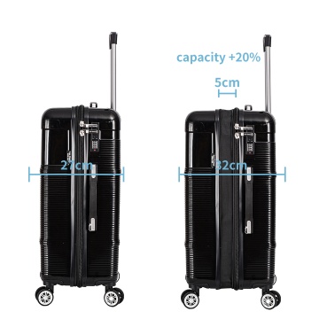 Set 3 trolere Lee Cooper LC32203, policarbonat, 4 roti duble, cifru, negru - Img 15