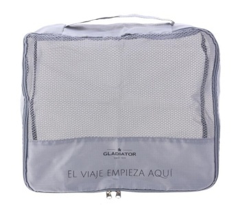 Set organizator voiaj/calatorie Gladiator, 6 piese, Poliester, Gri - Img 3