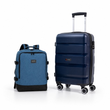 Set Troler de cabină Aventor + Rucsac Avion Bestway Cabin Pro, bleumarin/albastru