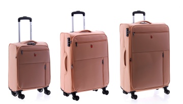 Set Trolere, 4 Roti Duble, Nylon, Gladiator, Arctic, MG 37 - 3 Piese, Rose