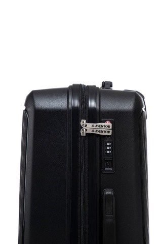 Set trolere Aventor AV106, polipropilenă, 1 bagaj de cabină si 2 de cală, cifru TSA, 4 roți duble 360°, negru - Img 8