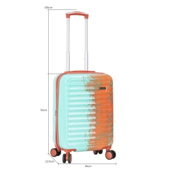 Set Trolere Extensibile Madisson, 3 Piese, Fermoar Antifurt, Policarbonat, SW65203, Portocaliu/Turcoaz - Img 2