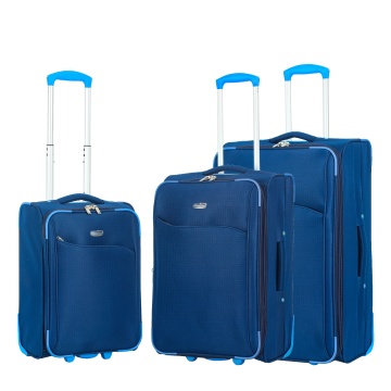 Set trolere extensibile Madisson SW233, 1 bagaj de cabina si 2 de cala, poliester, 2 roti, bleumarin