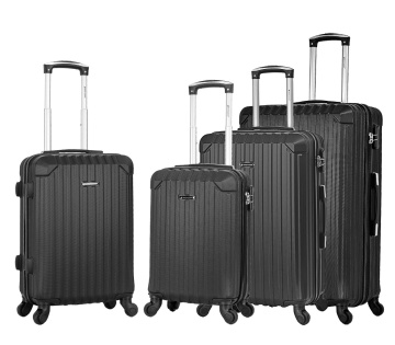 Set trolere Madisson SW44204, ABS, 4 roti, cifru, 4 piese, negru