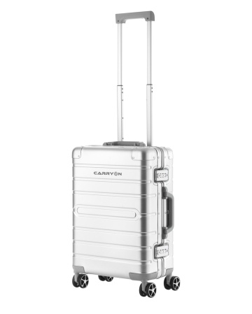 Troler Cabina, Aluminiu, Inchidere cu clapeta, Cod Okoban, CarryOn, ULD, 502411 - 55 cm, Argintiu