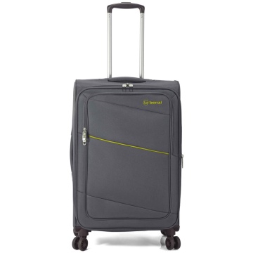 Troler cabina Benzi BZ 5757, 4 roti duble, poliester, 54 cm, gri