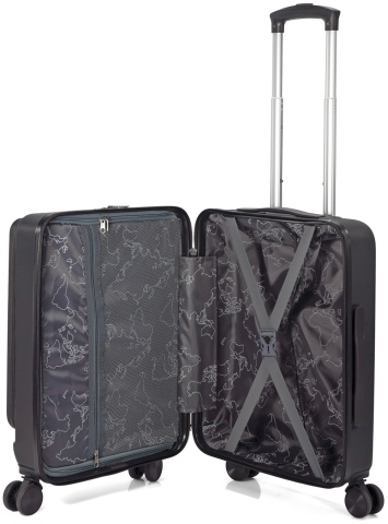Troler cabina Benzi BZ 5801, comp. laptop 13-14", ABS, cifru TSA, 4 roti duble, negru - Img 4