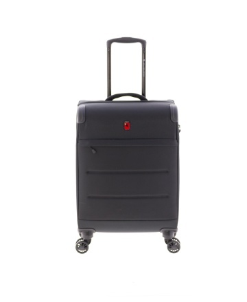 Troler Cabină Extensibil 55x38x20 cm Gladiator Helios, Poliester, Cifru TSA, 4 Roți Duble, Negru