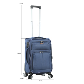 Troler cabină extensibil Madisson, 55x35x20/25 cm, poliester, 4 roți duble, cifru, SW55104, bleumarin - Img 5