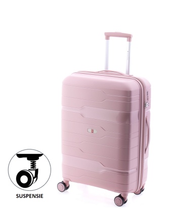 Troler cabina Gladiator Boxing MG 3810, roti cu suspensie, extensibil, polipropilena, 55 cm, rose