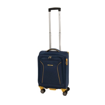Troler cabina Lamonza Cruise 55x36x22 cm, 2.35 kg, bleumarin/galben