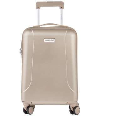 Troler Cabina, Policarbonat/ABS, 4 Roti Duble, cifru TSA, CarryOn Skyhopper, 55 cm, Auriu
