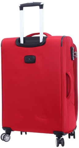 Troler Cabina Snowball SW87303, Fermoar Antifurt, 4 Roti Duble, Nylon, Cifru TSA, 55 cm, Rosu - Img 3
