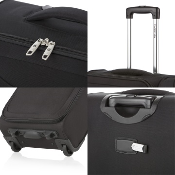 Troler cabina XS CarryOn Air, 40×30×20 cm, bagaj de mana Wizz Air, poliester, 23 L, negru - Img 5