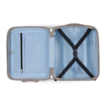 Troler cabina XS CarryOn Skyhopper Underseat, 40×30×20 cm, bagaj de mana Wizz Air, policarbonat, 19 L, cifru TSA, auriu - Img 4