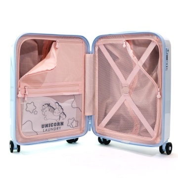 Troler Copii Policarbonat 4 Roti Duble Ella Icon Unicorn 2487 Albastru Deschis - Img 2