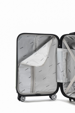 Troler de cabina Aventor AV104, 55x36x22 cm, bagaj de mana, 100%ABS, cifru, 4 roti duble 360°, verde - Img 8