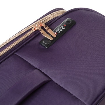 Troler de cabina Diplomat Monaco 55x37x20 cm, fermoar antifurt, bagaj de mana, poliester, cifru TSA, mov - Img 3