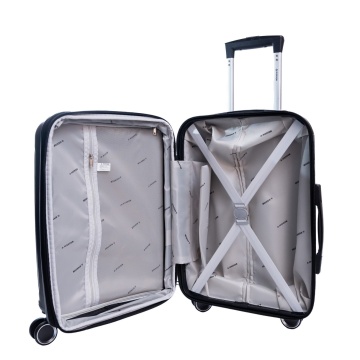 Troler de cabina extensibil Aventor AV101, 55x36x21.5 cm, bagaj de mana, polipropilena, +20% capacitate, fermoar antifurt, cifru TSA, negru - Img 3