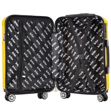 Troler de cabina Lee Cooper LC32203, policarbonat, 4 roti duble, cifru, 55 cm, galben - Img 2