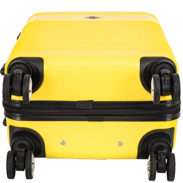 Troler de cabina Lee Cooper LC32203, policarbonat, 4 roti duble, cifru, 55 cm, galben - Img 12