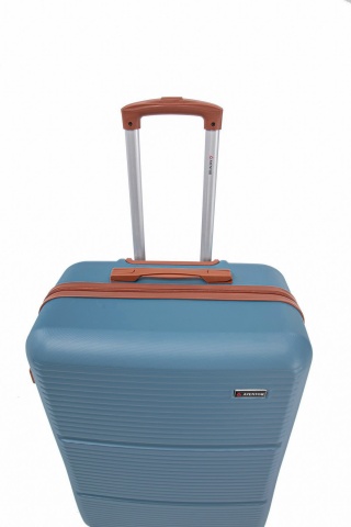 Troler Mare Aventor, 77x47x28 cm, ABS, Cifru, 4 Roți Duble 360°, 91 L, AV107, Albastru - Img 5