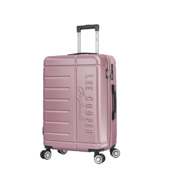 Troler mare Lee Cooper Brighton, ABS, 4 roti duble, cifru, 77 cm, rose