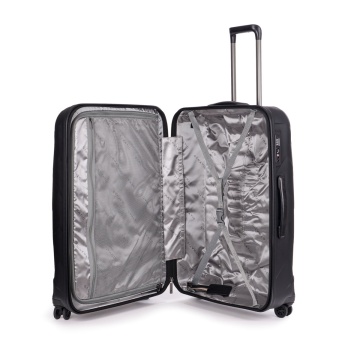 Troler Mare Policarbonat/Piele Naturala Stratic Leather and More L - 76 cm Negru - Img 2