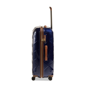 Troler Mare Policarbonat/Piele Naturala Stratic Leather and More L - 76 cm Albastru - Img 3