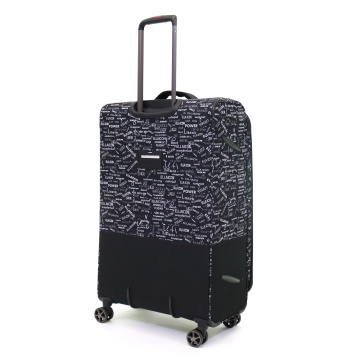 Troler Mare Poliester 4 Roti Duble Ella Icon Urban Textil 2594 - 80 cm Negru - Img 8