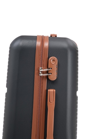 Troler Mediu Aventor, 67x41x25.5 cm, ABS, Cifru, 4 Roți Duble 360°, 61 L, AV107, Negru - Img 4
