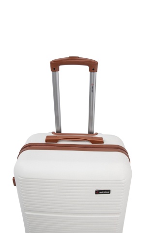 Troler Mediu Aventor, 67x41x25.5 cm, ABS, Cifru, 4 Roți Duble 360°, 61 L, AV107, Alb - Img 5