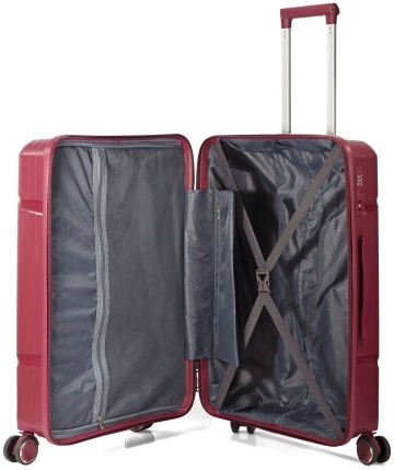 Troler Mediu Benzi BZ 5752, Polipropilena, 4 Roti Duble, 68 cm, Alb - Img 2