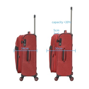 Troler Mediu Extensibil 66x41x24 cm Lee Cooper, Poliester, 4 Roti Duble, LC33503, Grena - Img 3