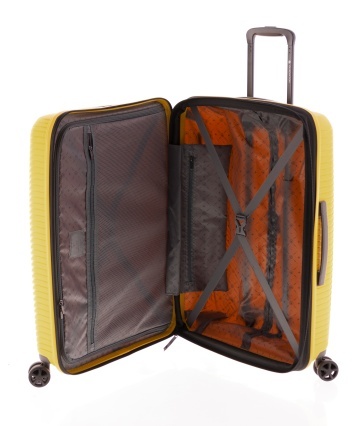 Troler Mediu Extensibil 67x47x25 cm Gladiator Vincent, Polipropilenă, Cifru TSA, Galben - Img 3