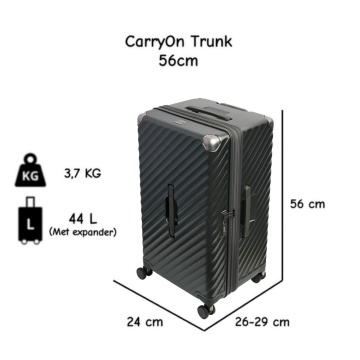Troler mediu extensibil Carryon Trunk, policarbonat, 67x39x32 cm, bagaj de cala, cifru TSA, 4 roti cu suspensii, negru - Img 4