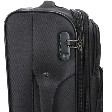 Troler mediu extensibil Madisson, 66x41x24/29 cm, poliester, bagaj de cală, 4 roți duble, cifru, SW55104, negru - Img 9