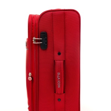 Troler Mediu Extensibil Poliester 4 Roti Duble Ella Icon Petra Textil 2607 - 69 cm Rosu - Img 3