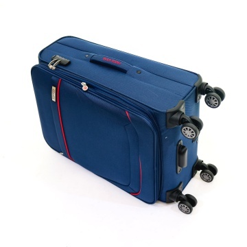 Troler Mediu Extensibil Poliester 4 Roti Duble Ella Icon Petra Textil 2603 - 69 cm Bleumarin - Img 3