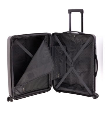 Troler Mediu Extensibil, Polipropilena, Cifru, Roti cu Suspensie, Gladiator Flow, MG 1711 - 68 cm, Negru - Img 2