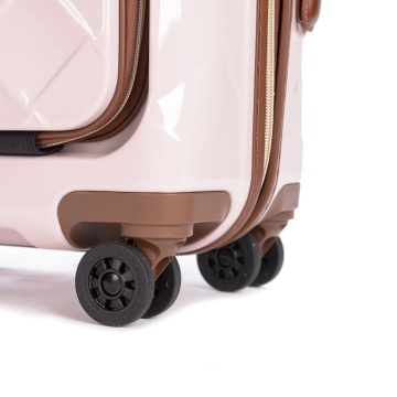 Troler Mediu Policarbonat/Piele Naturala Stratic Leather and More M - 66 cm Rose - Img 8