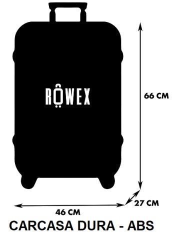 Troler Mediu, Rowex Casolver, ABS, 66 x 46 x 27 cm, 4 roti duble cu rotatie 360°, Cifru TSA, Rose - Img 3