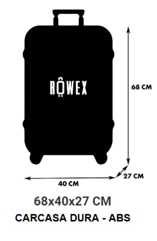 Troler Mediu, Rowex Pulse, ABS, 68 x 40 x 27 cm, 4 roti duble cu rotatie 360°, Cifru, Negru - Img 3
