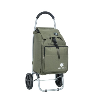 Carucior cumparaturi Madisson SW42028, 55L, 2 roti, buzunar termoizolant, kaki - Img 12