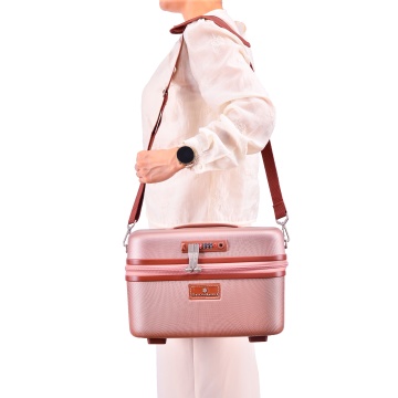 Geanta cosmetice Snowball SW52335, 35x24x23 cm, 100% ABS, cifru TSA, multiple compartimente, auriu - Img 5